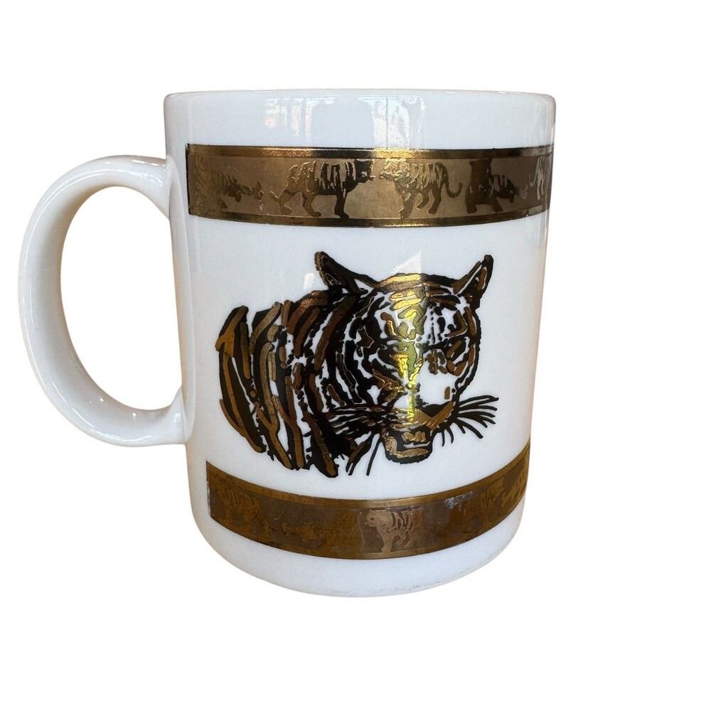 Siegfried & Roy Mug Tigers Las Vegas Mirage Gold Collectible Souvenir Y2k  Vtg